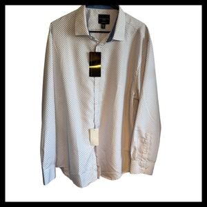NWT Calabrum London Mens Modern Fit Dress Shirt XX Large Wrinkle Free Quick Dry